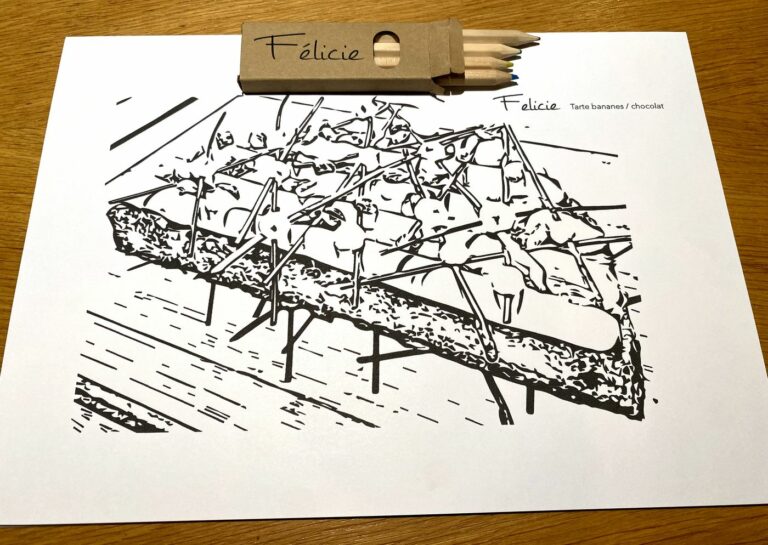 Dessin du restaurant Félicie esquissé avant l'ouverture, première étape pour se lancer dans la restauration